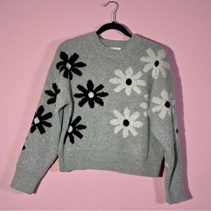 Freshman 1996 Jacquard Daisy Knit Top Long Sleeve Women’s Sweater M